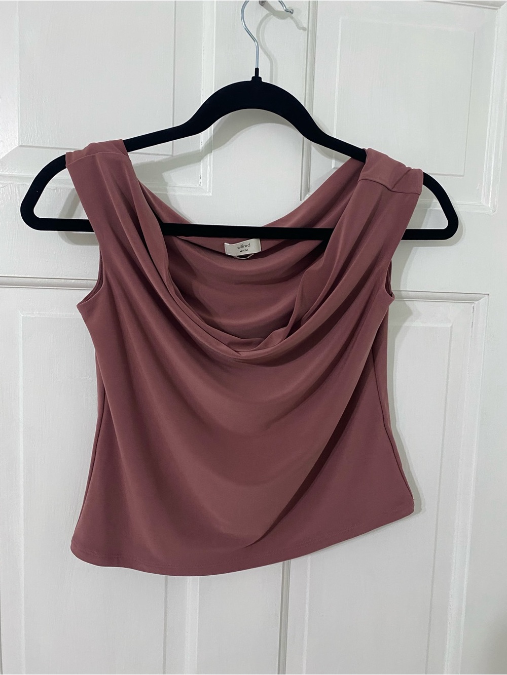 Wilfred Draped Cowl Neck Sleeveless Top - Mauve